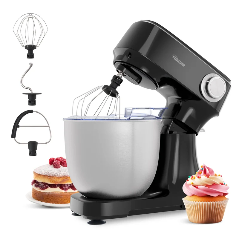 Tristar Impastatrice MX-4870 800W Ciotola Acciaio Inox 4,5L 6 Velocità Funzione Pulse