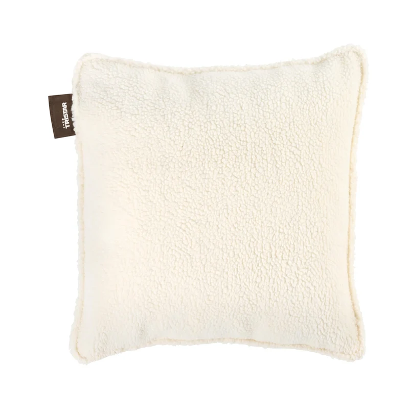 Tristar Cuscino Riscaldante Senza Fili BW-4791, 45x45 cm, Powerbank 5.000 mAh, 3 Livelli di Calore, Autonomia 120 Min, Rivestimento Lavabile, Beige
