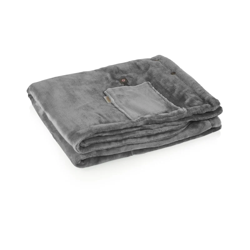 Tristar Coperta Riscaldante Senza Fili BW-4788 Pile Lavabile 150x80 cm 3 Livelli Fino a 60°C Power Bank 5000 mAh Beige