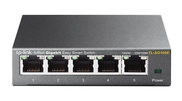 TP-Link TL-SG105E Switch Ethernet Gigabit Gestito 5 Porte Nero Supporto VLAN QoS