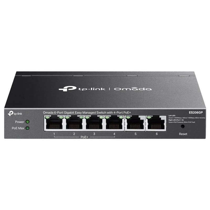 TP-Link ES206GP Switch Gigabit 6 porte (4 PoE+) 65W Nero Easy Managed