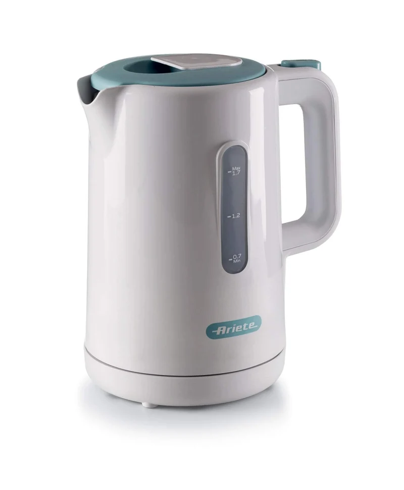 Ariete Bollitore Elettrico 2846 Breakfast 2200W 1,7L Base Cordless 360° Bianco e Aegean Teal