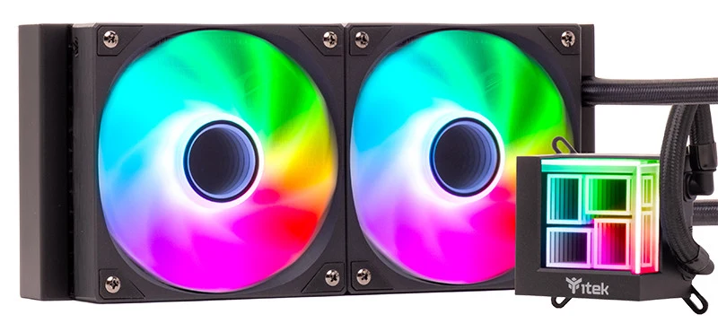 itek HYDRO CUBE 240B Kit Raffreddamento Liquido CPU 250W 2 Ventole 12cm Nero