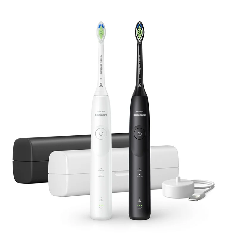 Philips Sonicare Spazzolino Elettrico Serie 5500 HX7119/02 - 2 Spazzolini, 2 Modalità, Sensore di Pressione, Batteria Li-ion, Custodia da Viaggio