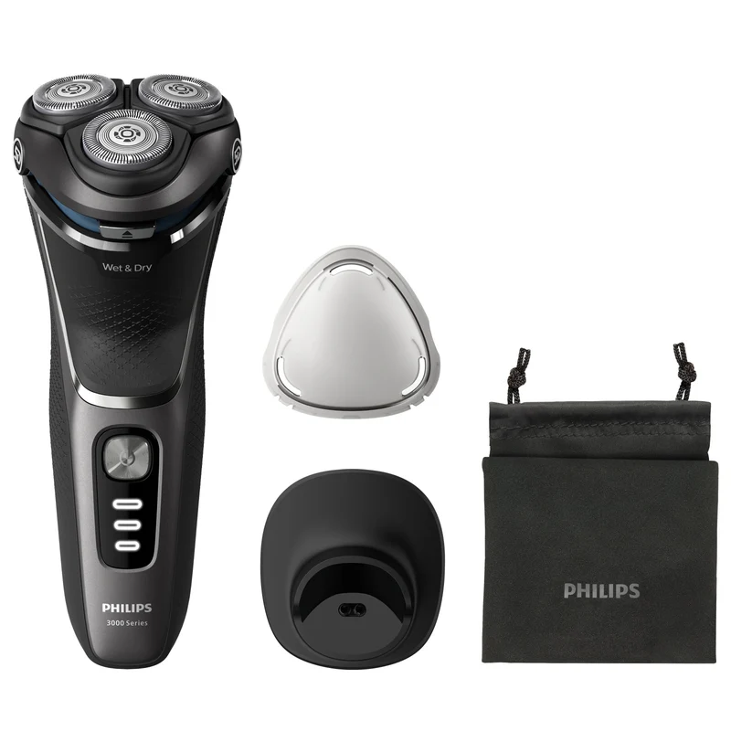 Philips Rasoio Elettrico Serie 3000 S3343/13 Wet & Dry PowerCut 3 Testine