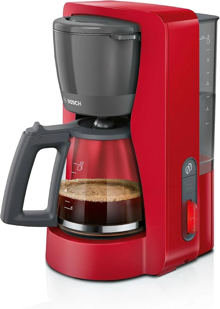 Bosch Macchina da Caffè Americano MyMoment TKA3M134 1200W Caraffa in Vetro 1,25L 10 Tazze Rosso