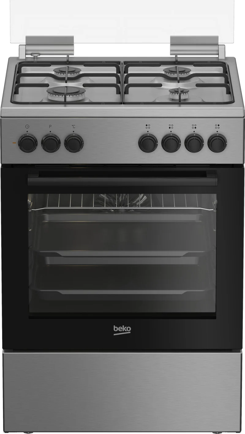 Beko FBE62120XD Cucina Gas ed Elettrica 60x60cm 4 Fornelli Forno Ventilato Inox
