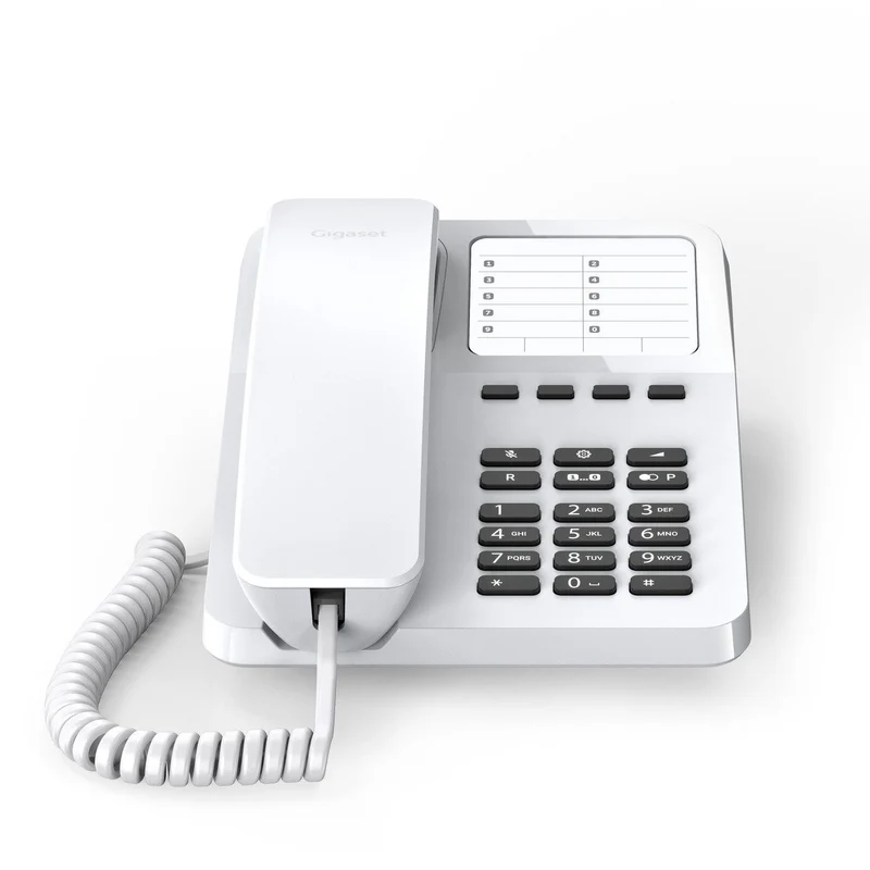 Gigaset DESK 400 Telefono Analogico Bianco con Cornetta Cablata per Scrivania/Parete