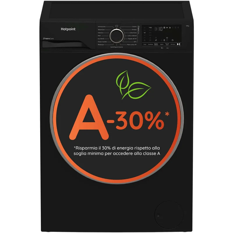 Hotpoint Ariston Lavatrice HB 103B CARE IT 10 kg Carica Frontale 1400 Giri Classe A Motore Inverter Vapore Nera