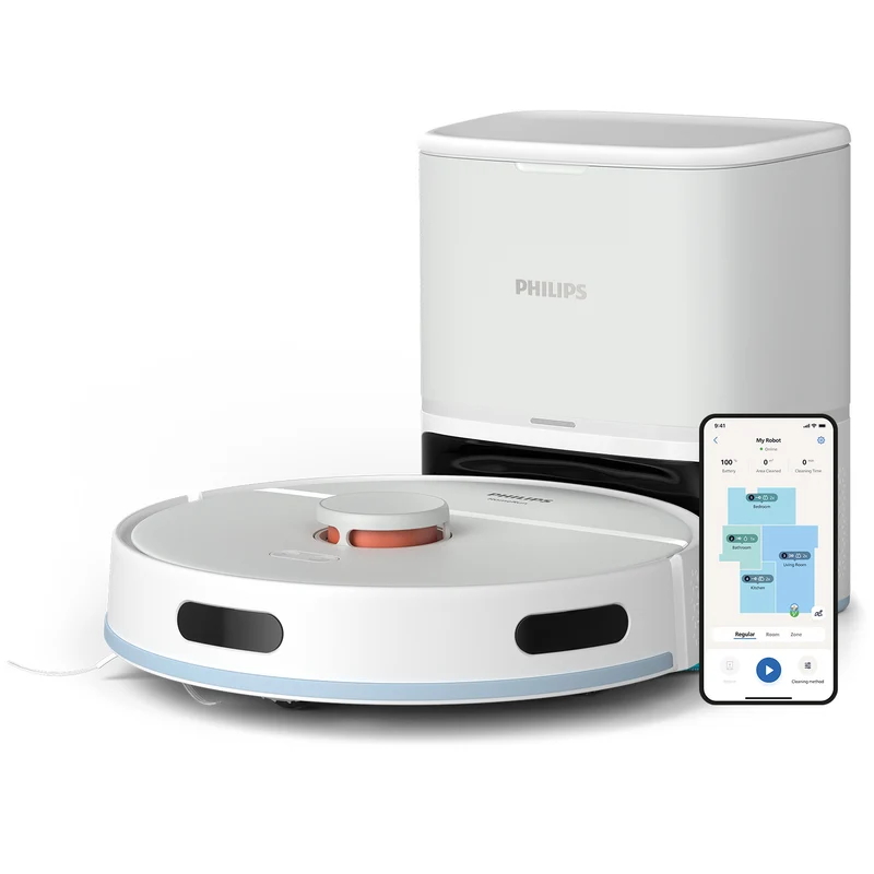 Philips Serie 2000 Robot Aspirapolvere e Lavapavimenti Bianco con Base Automatica