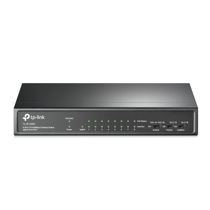 TP-Link TL-SF1009P Switch di rete Fast Ethernet 9 porte 8 PoE+ non gestito nero