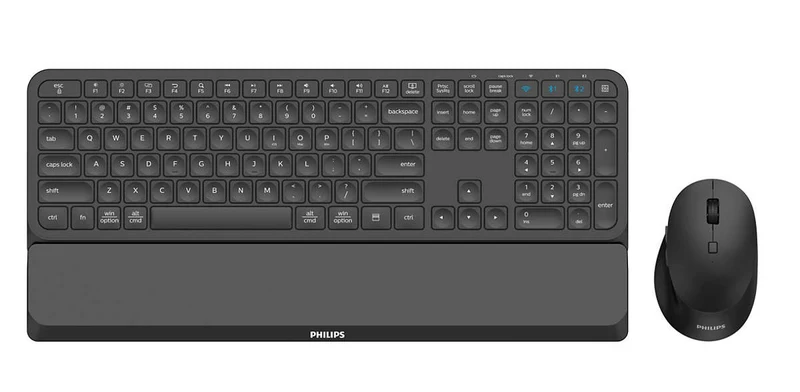 Philips SPT6607B34 Set Tastiera e Mouse Wireless Bluetooth 5.0 Serie 6000 Nero