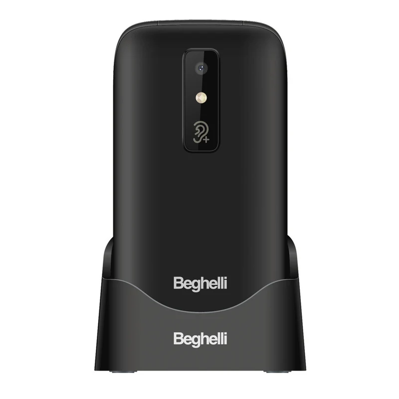 Beghelli 9206 Cellulare per Anziani con GPS e Tasto SOS - Nero, Schermo 2.8"