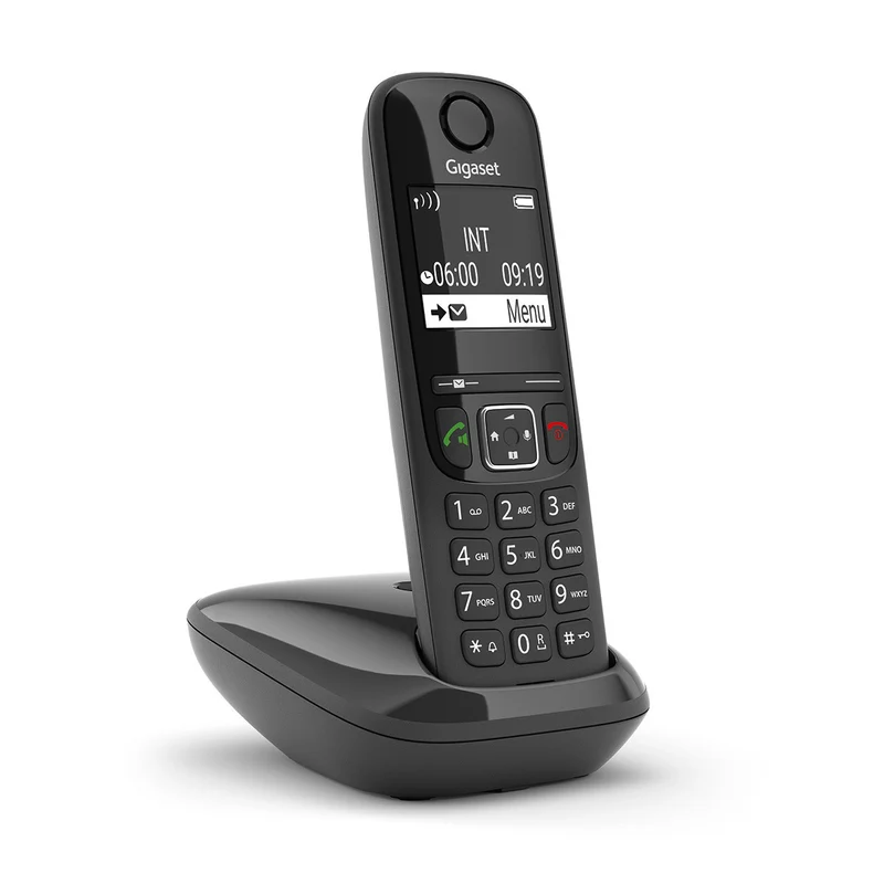 Gigaset AS690 Telefono Cordless DECT Nero, Display 2", Vivavoce, Rubrica 100 Voci