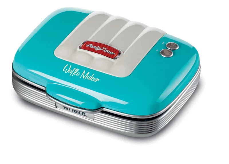 Ariete 1973 Party Time Piastra per Waffle Blu 700W 2 Waffle Rettangolari