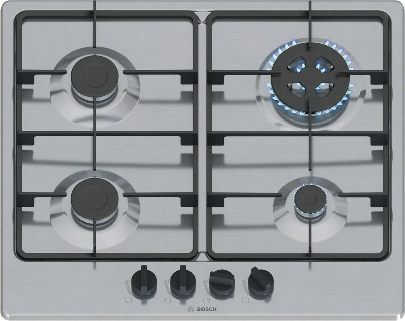 Bosch Serie 4 PGH6B5K60 Piano cottura a gas 60 cm 4 fuochi Acciaio inox