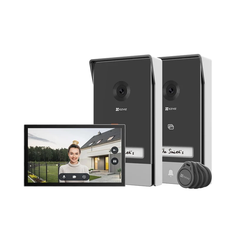 Ezviz HP7 Kit Videocitofono Bifamiliare 2 Monitor Touch 7 Pollici Nero