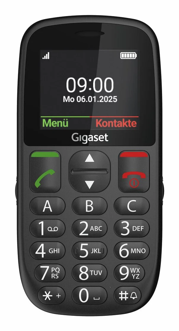 Gigaset GL395 Telefono per Anziani Nero Schermo 5,59 cm Batteria 800 mAh SIM Singola