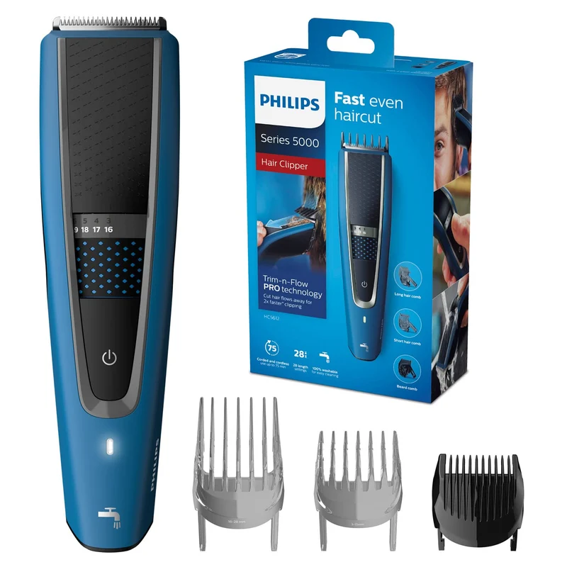 Philips Tagliacapelli HC5612/15 Senza Fili con Tecnologia DualCut e Trim-n-Flow