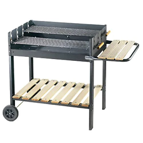 Ompagrill 73500 Barbecue a Carbonella Doppia Griglia Acciaio Verniciato con Ruote