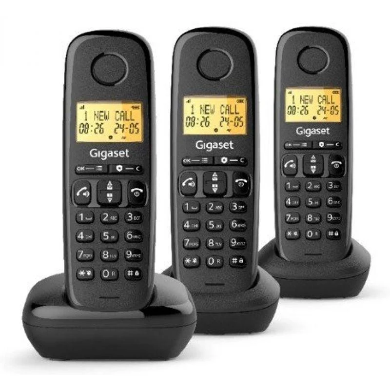 Gigaset Telefono Cordless Basic 100 Trio Nero