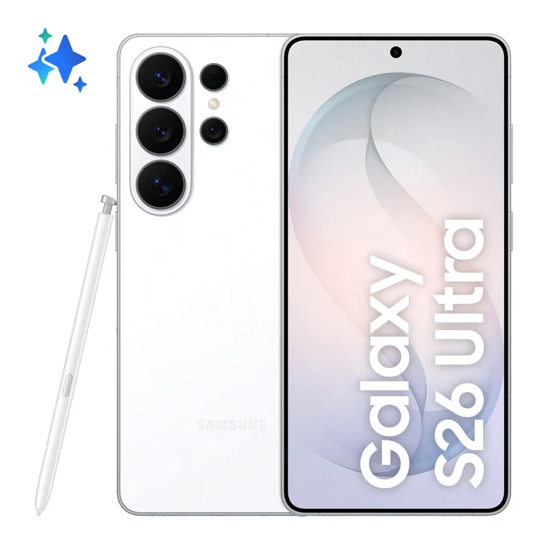 Samsung Galaxy S26 Ultra Smartphone 5G, 12GB RAM, 512GB, Schermo 6.9" Dynamic AMOLED 2X, Camera 200MP, Batteria 5000mAh, Android 16, Bianco