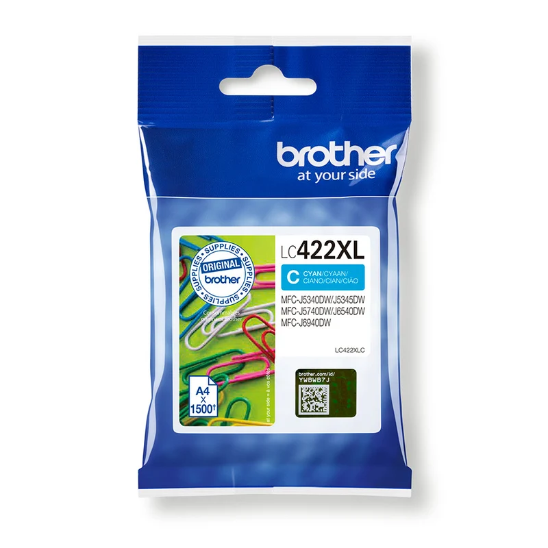 Brother LC422XLC Cartuccia Inchiostro Originale Ciano XL 1500 pagine per MFC-J