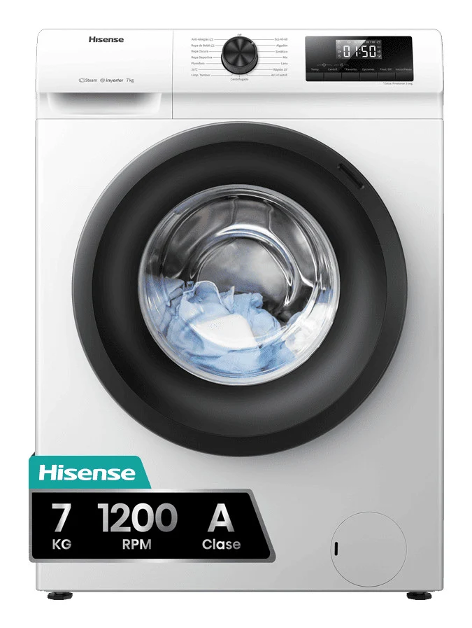 Hisense Lavatrice WFQP701219VM Caricamento Frontale 7kg 1200 Giri/min Bianco