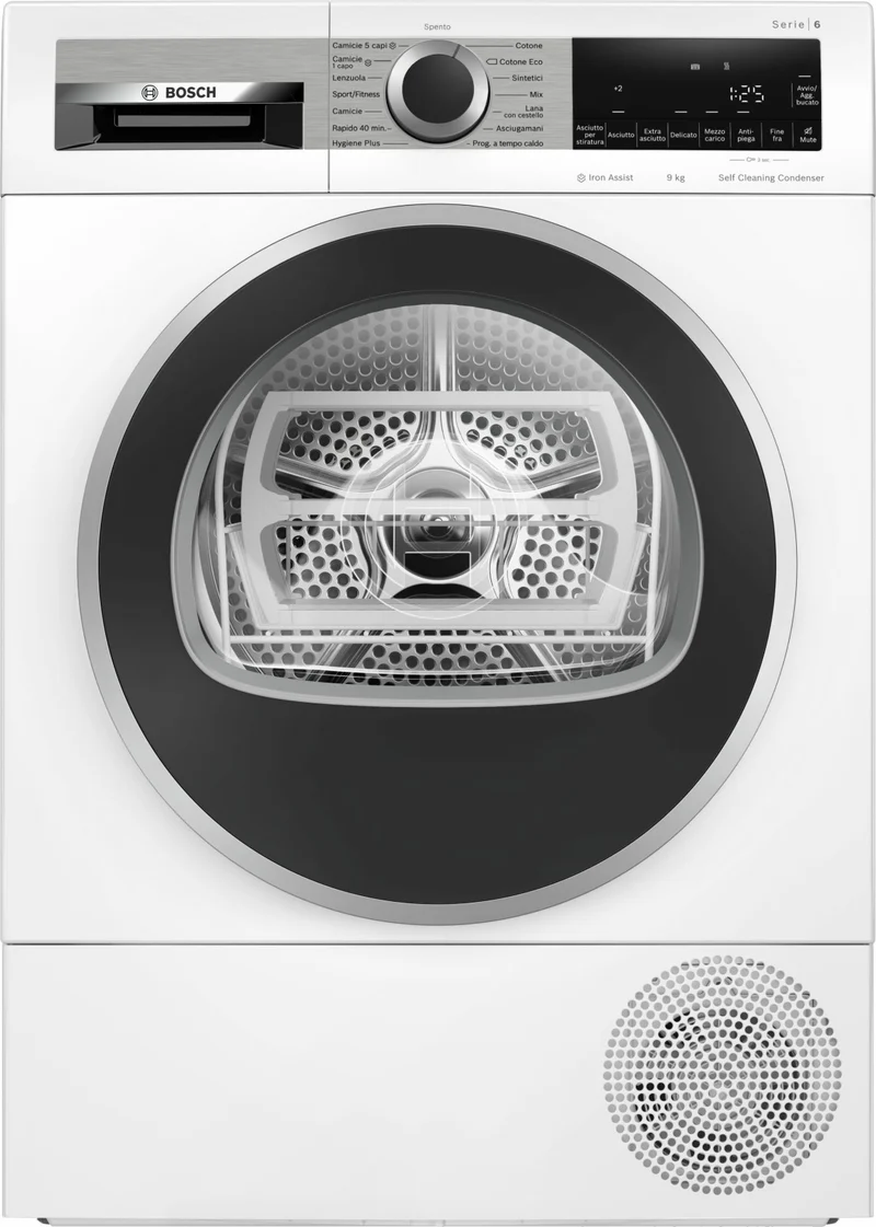 Bosch Asciugatrice Serie 6 WQG245C0IT 9kg Pompa di Calore Classe A+++ Bianco