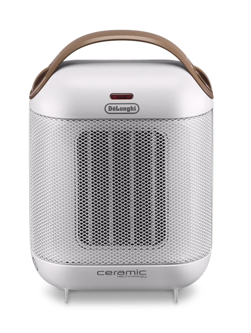 De'Longhi HFX30C18.IW Riscaldatore Ceramico Portatile 1800W Marrone e Bianco