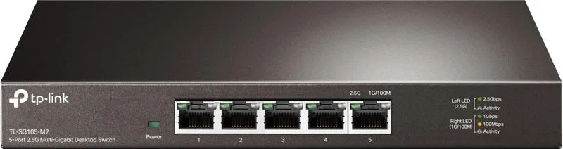 TP-Link TL-SG105-M2 Switch Desktop Non Gestito 5 Porte 2.5G Ethernet, Plug & Play, Fanless, Nero