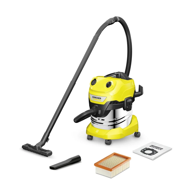Kärcher WD4SV20522 Aspiratore bagnato e asciutto 20L acciaio inox giallo