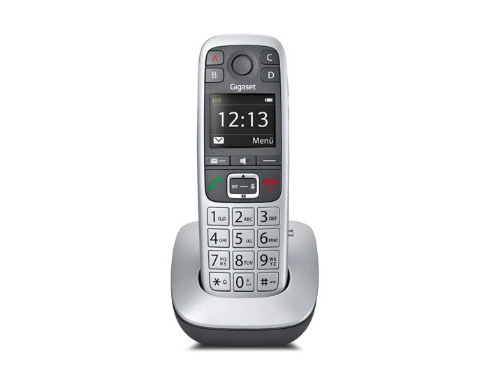 Gigaset E560 Telefono Cordless DECT Nero e Argento Display 1.8" Vivavoce Tasti Grandi