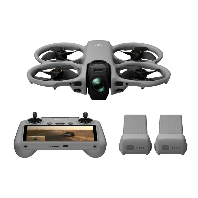 DJI Avata 360 Fly More Combo (RC 2) Drone FPV 360° 8K, Sensore 1", 3 Batterie, Rilevamento Ostacoli, Grigio