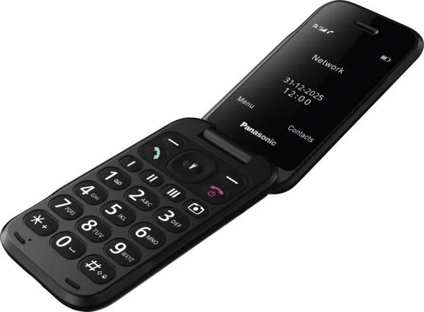 Panasonic KX-TF600EXR Telefono Cellulare a Conchiglia 4G per Anziani, Display 2,8", Bluetooth, USB-C, IP44, 290h Standby, Rosso