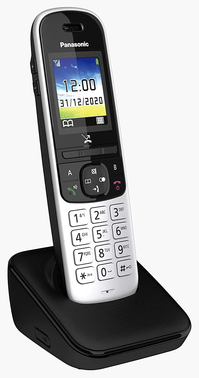 Panasonic KX-TGH710 Telefono Cordless DECT Nero Argento con Display 1.8" e Vivavoce