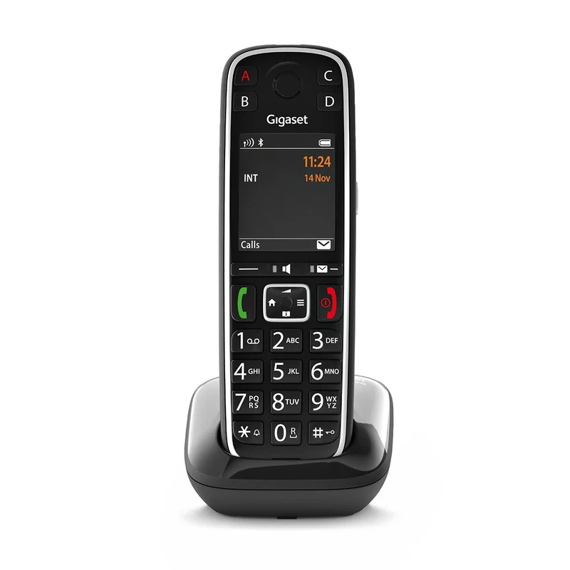 Gigaset E720 Telefono Cordless per Anziani DECT Nero Display 2.2" Tasti Grandi
