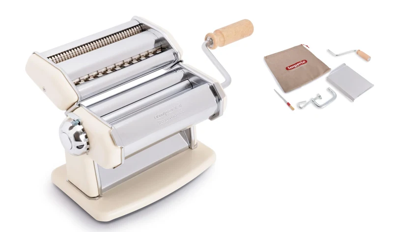 Imperia IPasta Classica 4121 Macchina per Pasta Manuale Acciaio Crema Made in Italy