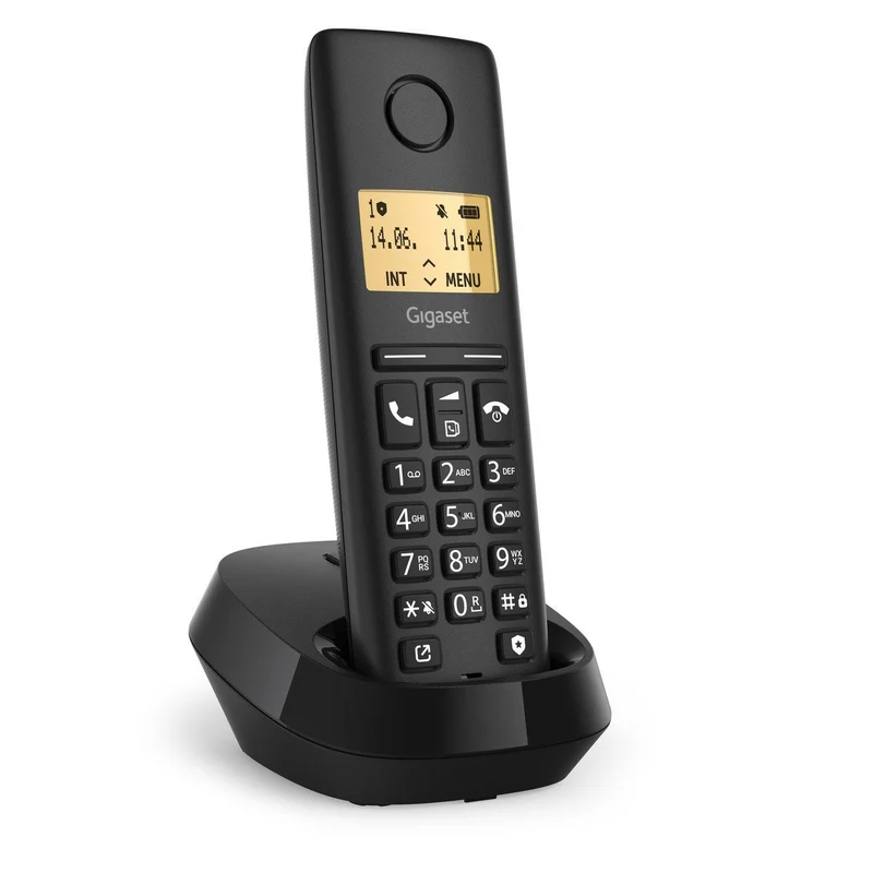 Gigaset PURE 100 Telefono Cordless DECT Nero con Display 1.5" e Vivavoce