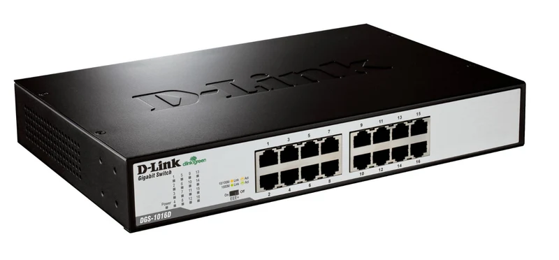 D-Link DGS-1016D/E Switch di Rete Non Gestito 16 Porte Gigabit Nero Montaggio Rack