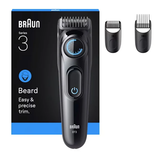 Braun Regolabarba BT3520 Senza Filo 40 Lunghezze Batteria 50min Nero e Blu