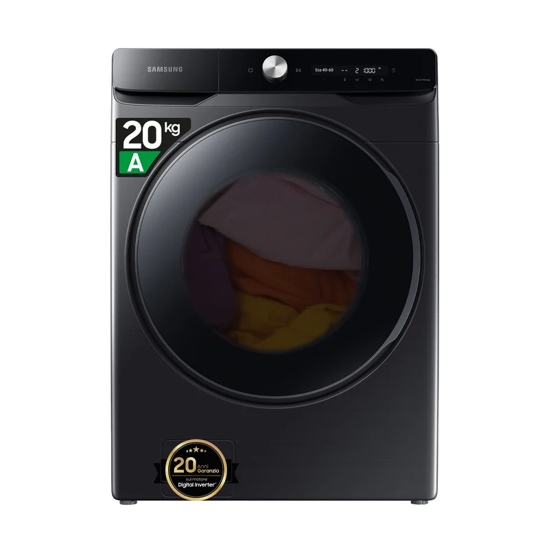 Samsung Lavatrice Frontale 20kg 1000 giri/min Nero WF20DG8650BVU3 Classe A Wi-Fi