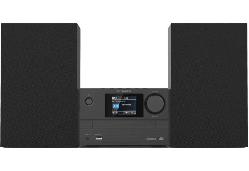 Kenwood M-525DAB Microsistema Audio Nero 7W DAB/DAB+/FM con Bluetooth e Lettore CD