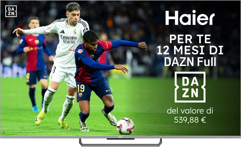Haier TV QD-Mini LED 55" 4K Ultra HD H55M90EUX 144Hz Smart Google TV Nero