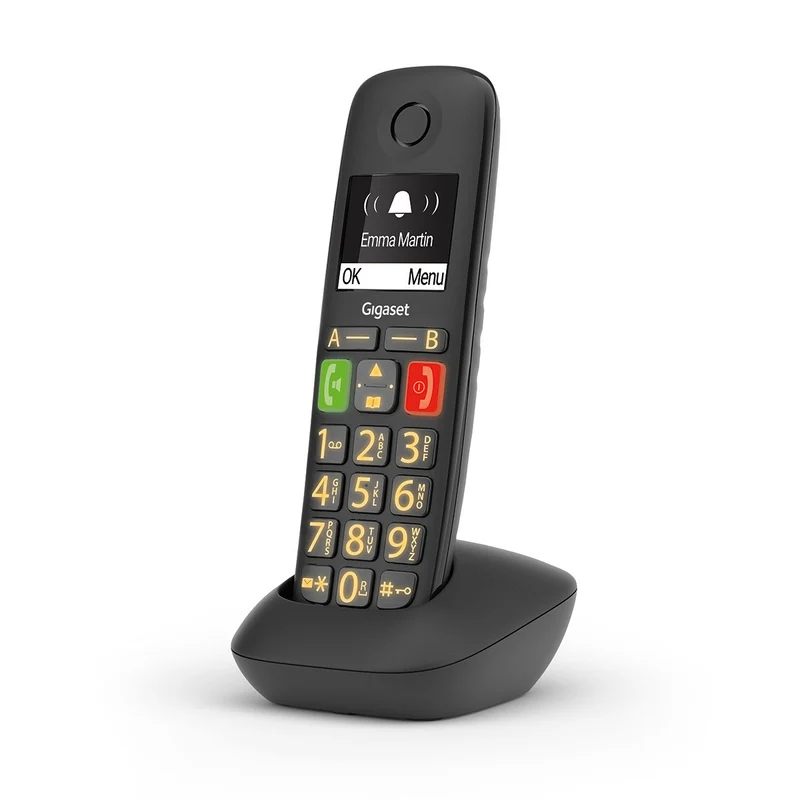 Gigaset E290 Telefono Cordless DECT Nero con Display LED 2" e Vivavoce