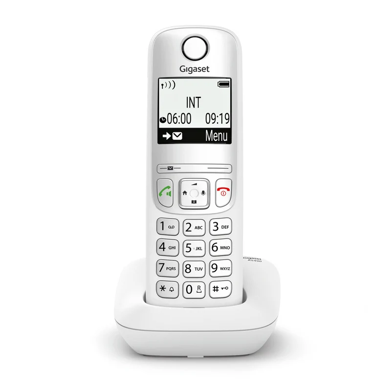 Gigaset AS490 Telefono Cordless DECT Analogico Bianco con Vivavoce e Display 2"