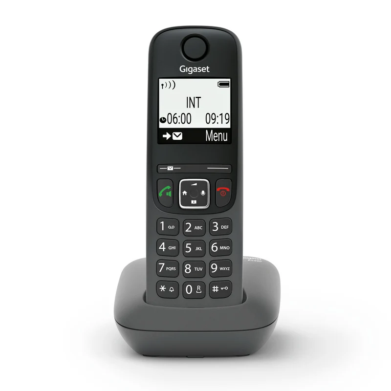 Gigaset AS490 Telefono Cordless DECT Nero con Vivavoce e Display 2" - Raggio 300m