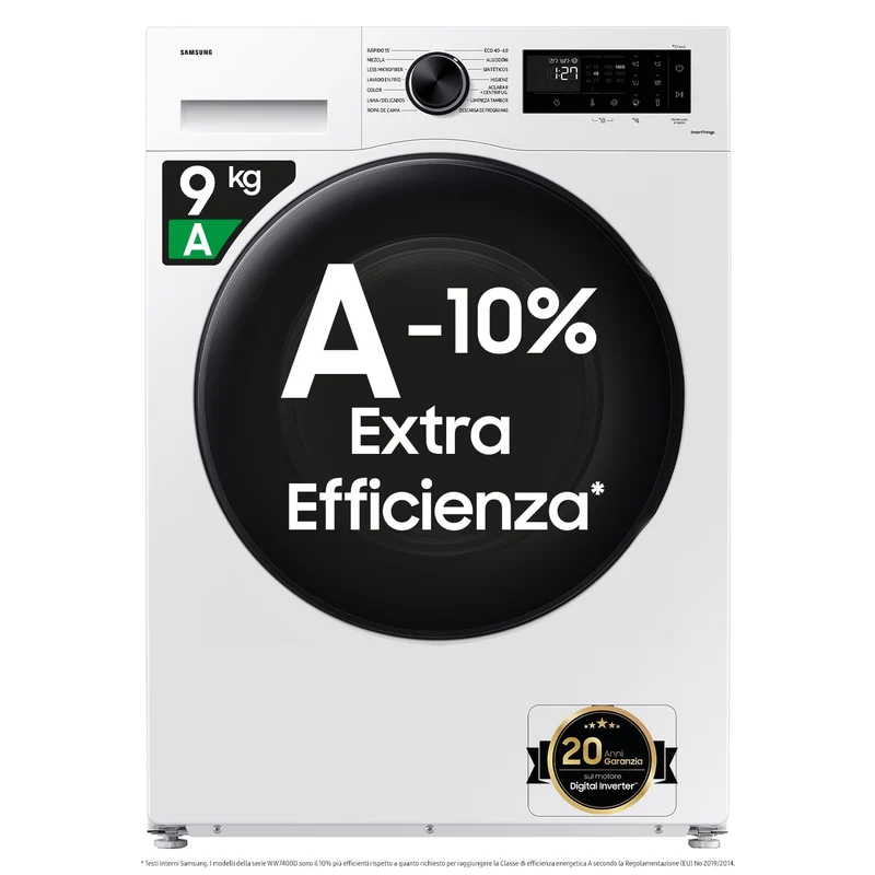 Samsung Lavatrice Crystal Clean WW90CGC04DAEET 9 kg 1400 Giri/min Classe A Carica Frontale Bianca