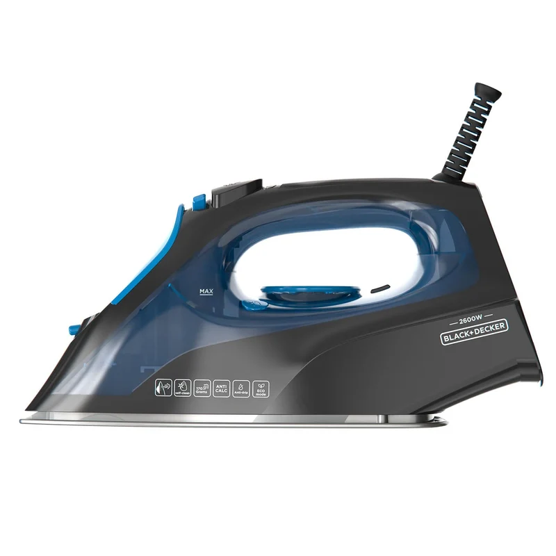 Black+Decker Ferro da Stiro 2600W Vapore 170g/min Piastra Inox BXIR2605E