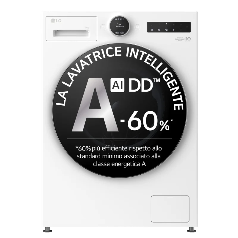 Lavatrice LG F4X9009TWCE 9kg 1400 Giri Classe A Bianca AI DD™ TurboWash